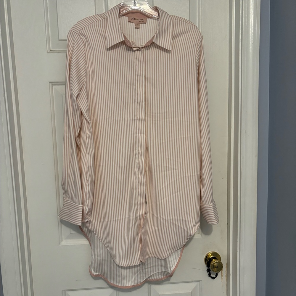 Pink & white stripe shirt from Philosophy